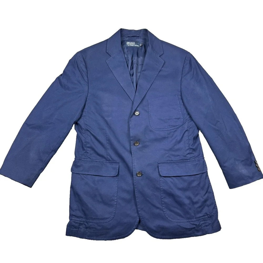Polo Ralph Lauren Blazer‎ Mens Medium Unlined 3 Button Chore Coat Jacket